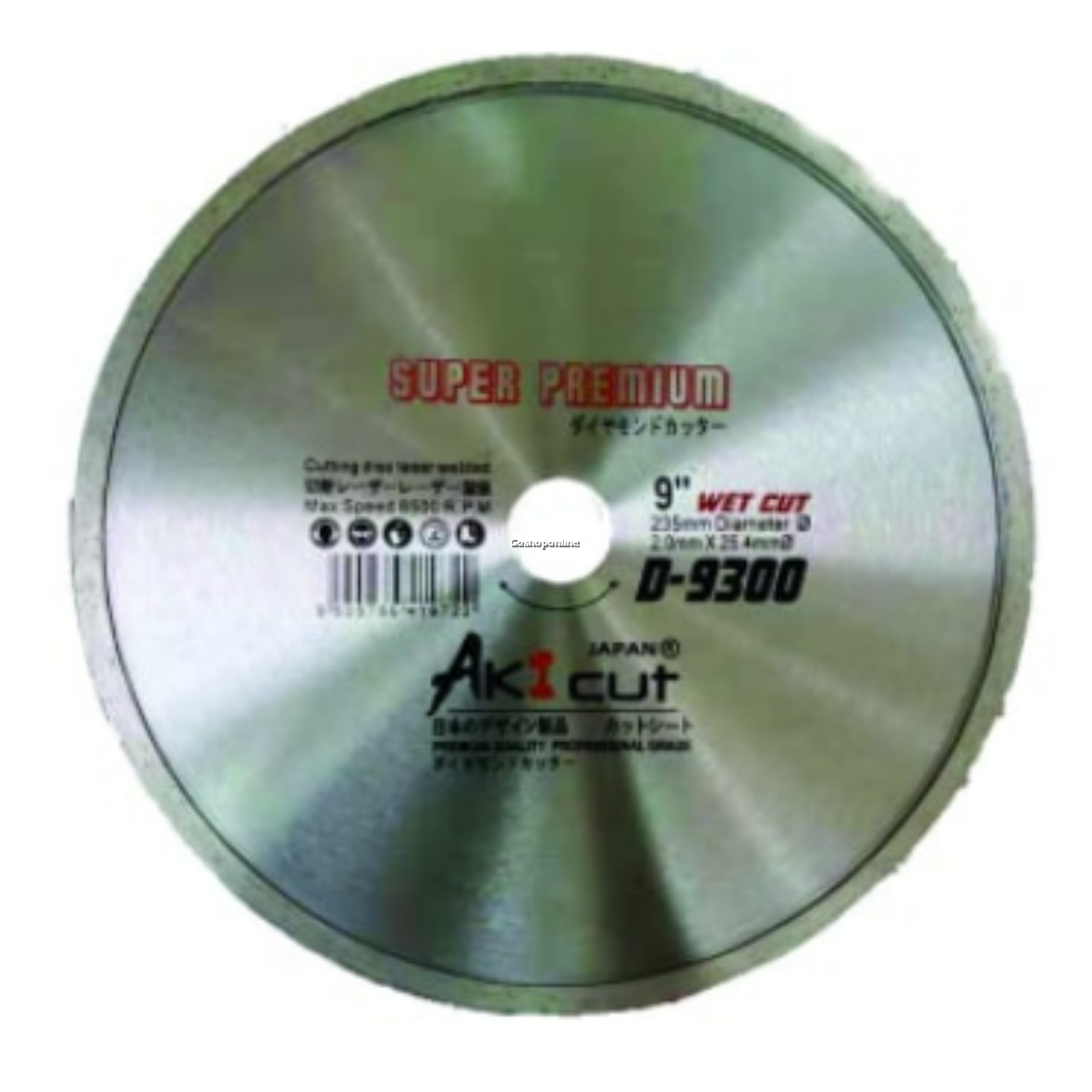 Akicut Wet Super Premium Diamond Cutting Disc 9" D9300
