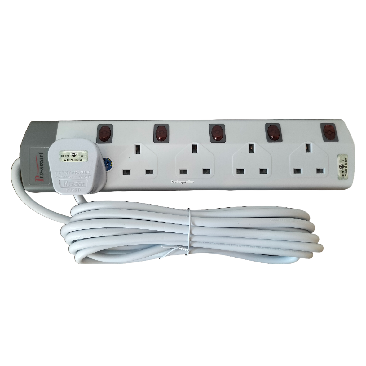 Prosmart Trailing Socket Extension with Neon 5G 5M