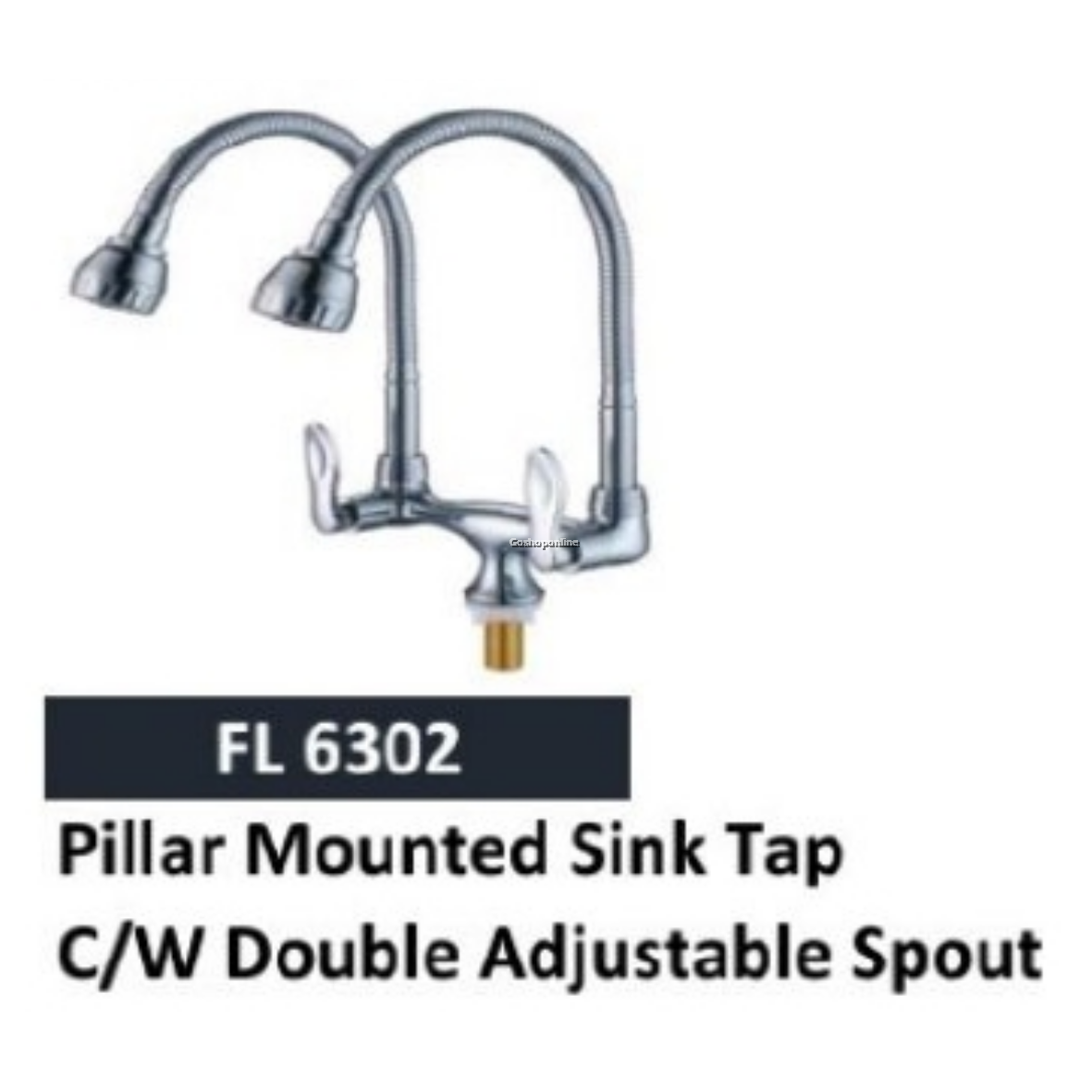 Falla K23 Series Pillar Mounted Sink Tap with Double Adjustable Spout