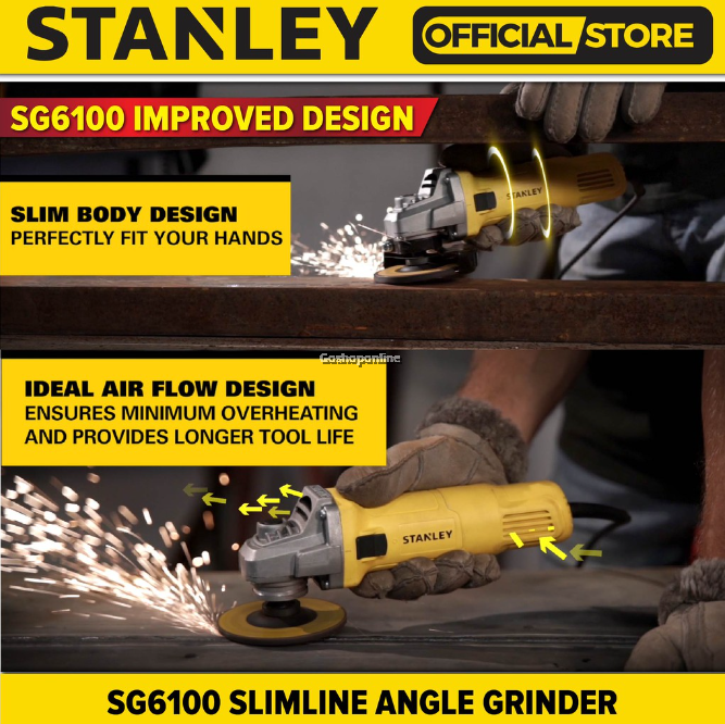 Stanley 620W Slimline Small Angle Grinder SG6100