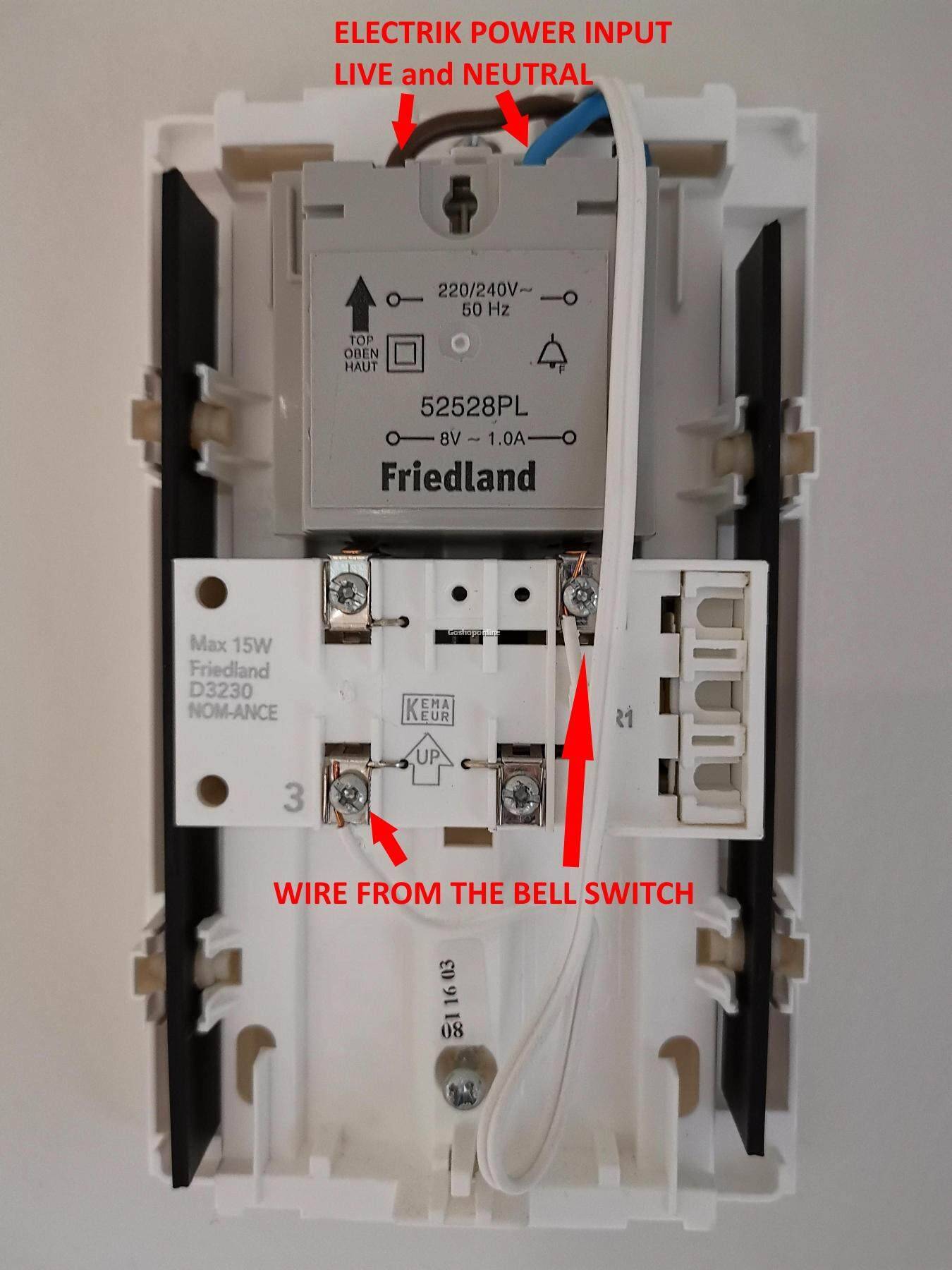 Door Bell D3230 Original (Friedland by Honeywell)