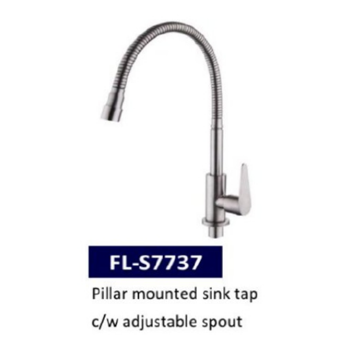 Falla Stainless Steel Pillar Mounted Sink Tap with Adjustable Spout FL