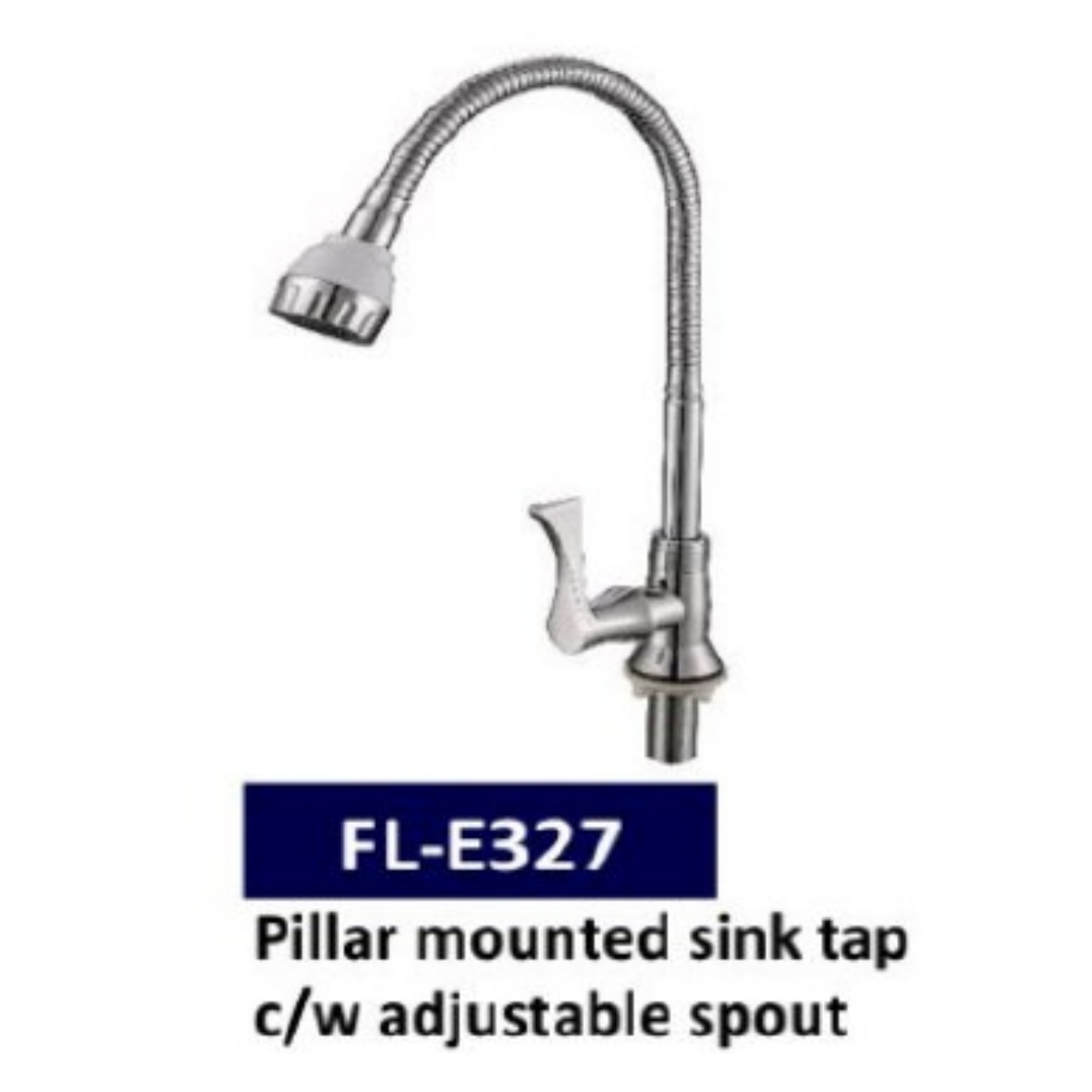 Falla Stainless Steel Pillar Mounted Sink Tap with Adjustable Spout FLE327
